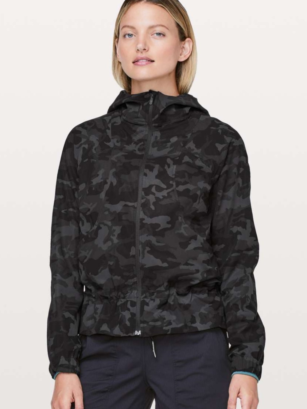lululemon athletica Black Camo Hooded Utility Jacket